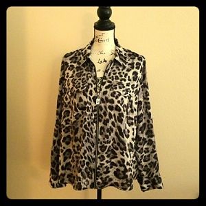 Michael Kors Zip Front Camp Shirt